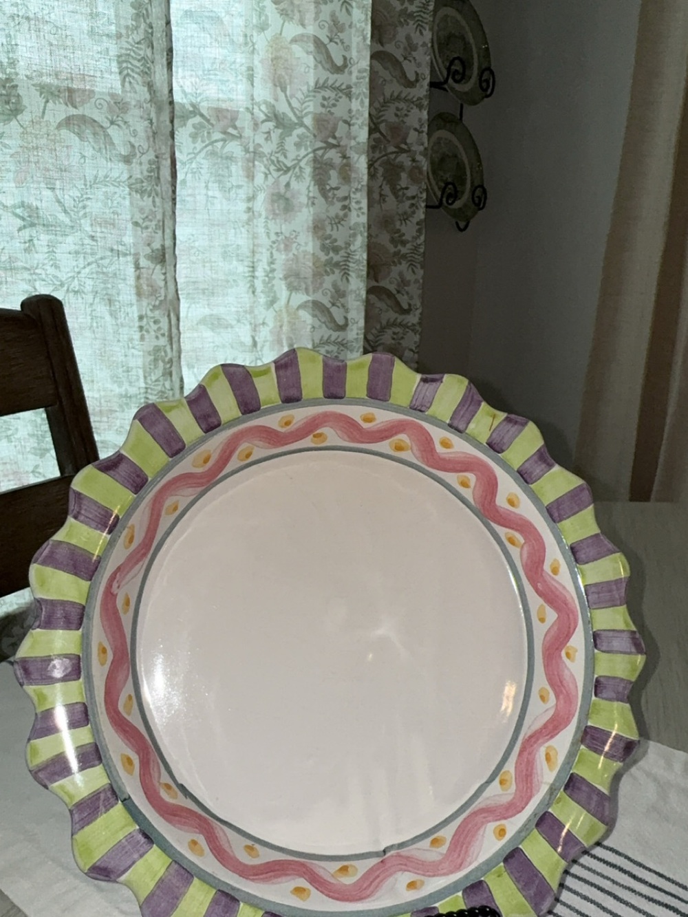 Antique Mckenzie Childs ceramic hand painted platter
